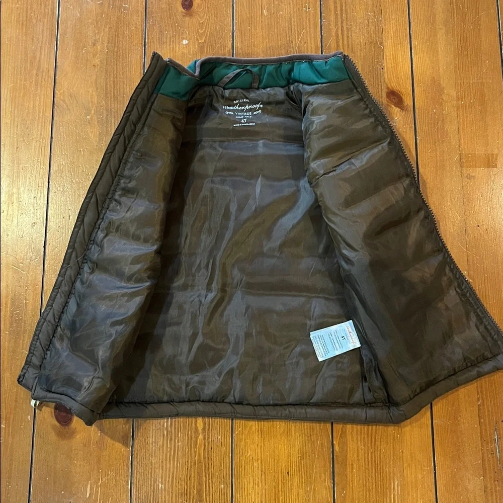 Weatherproof Vintage Puffer Vest Green Grey Boys Size 4T